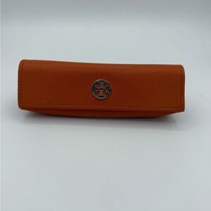 Tory Burch Orange Eyeglasses Case Hard Shell with Logo‎